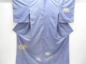 アンティーク　かまくらに童模様手織り紬着物